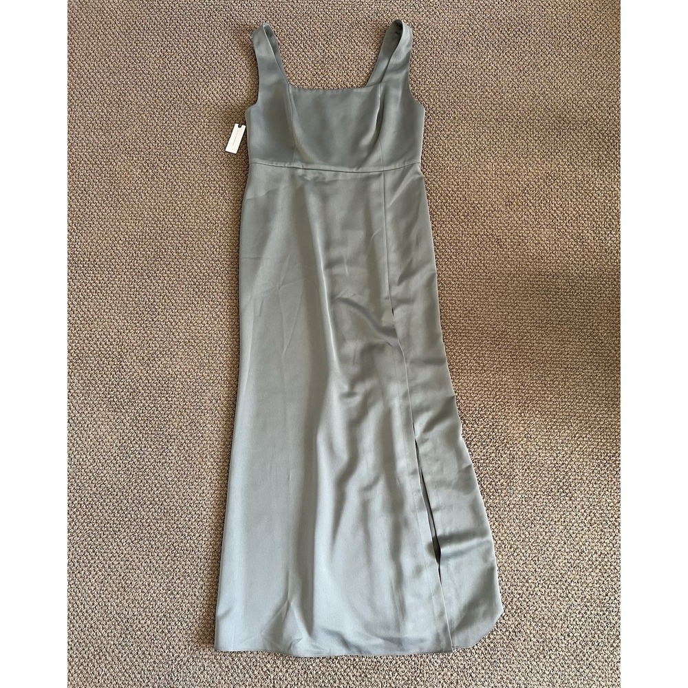 NWT Anthropologie BHLDN Sophia Square-Neck Satin Maxi Dress Wedding Size XL‎
